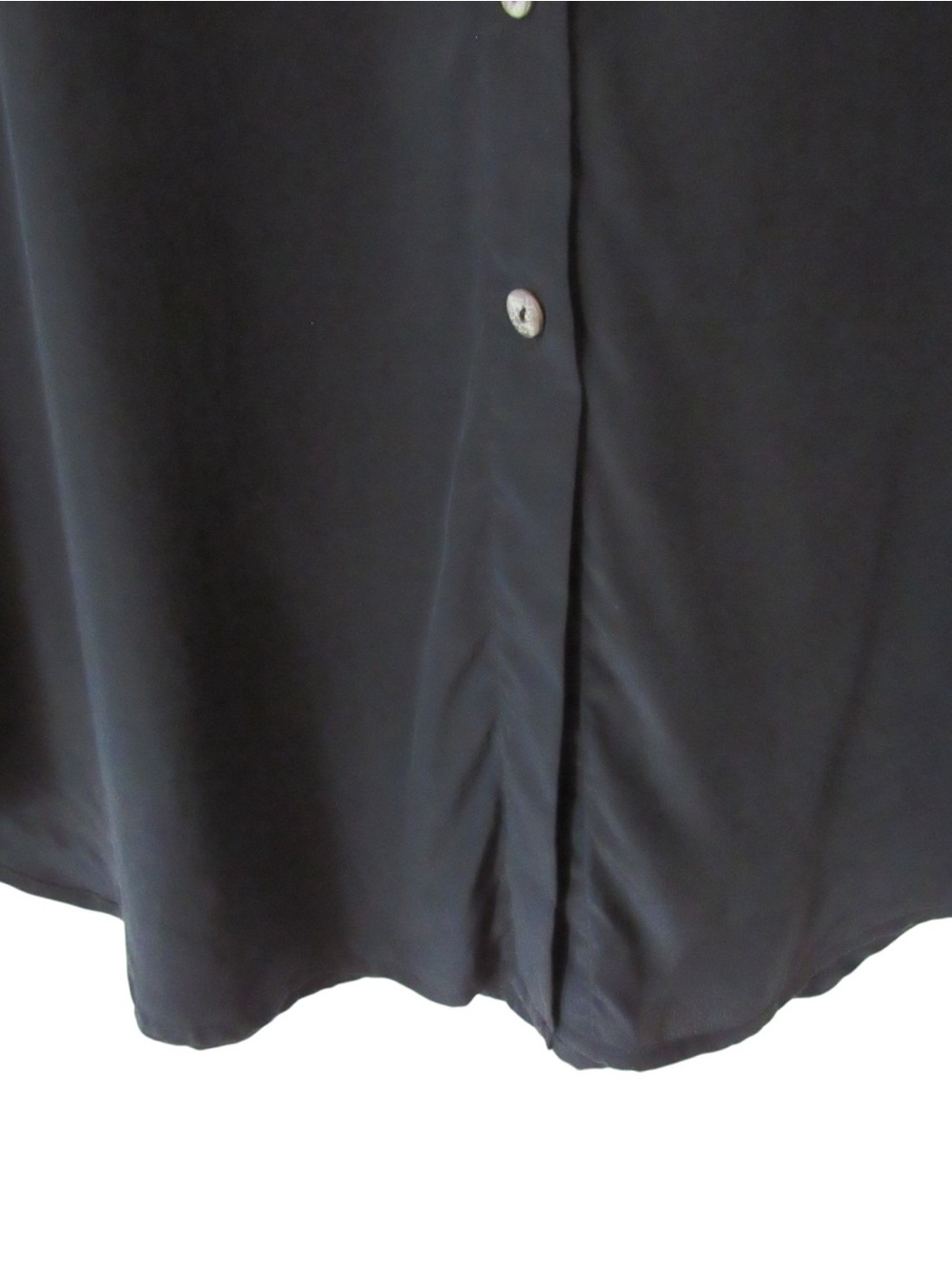 Soft Surroundings Silk Button Down Shirt Tunic Large Black Lagenlook Minimalist - Picture 5 of 8